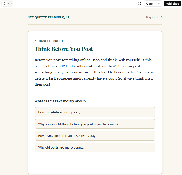 Netiquette Quiz